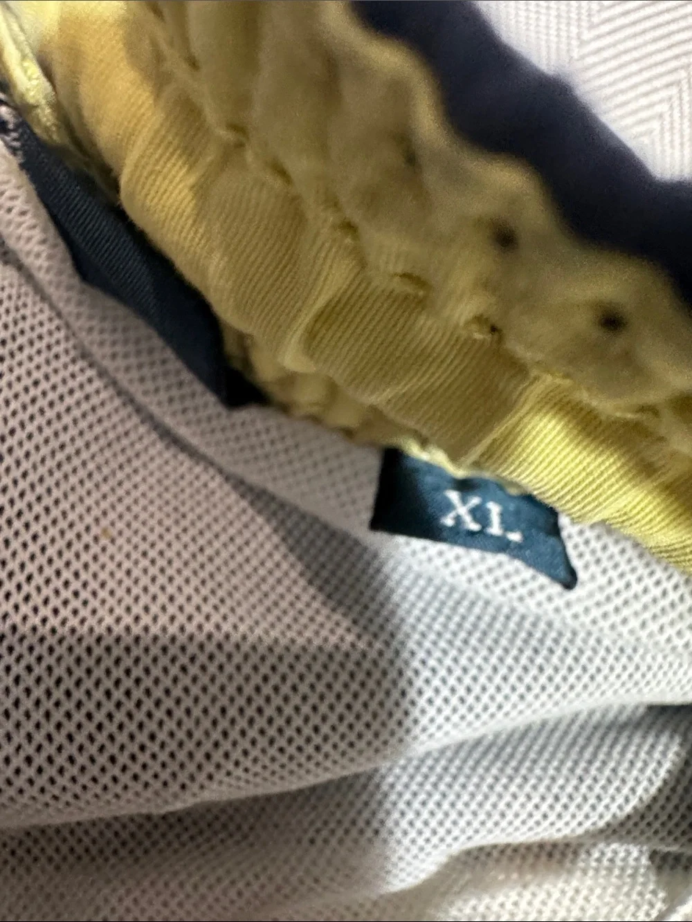 Polo by Ralph Lauren Navy Swim Trunks with Yellow Logo and Liner